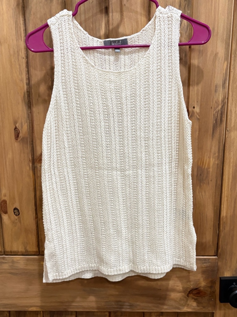 Marled Cream Sleeveless Knit Tank Top